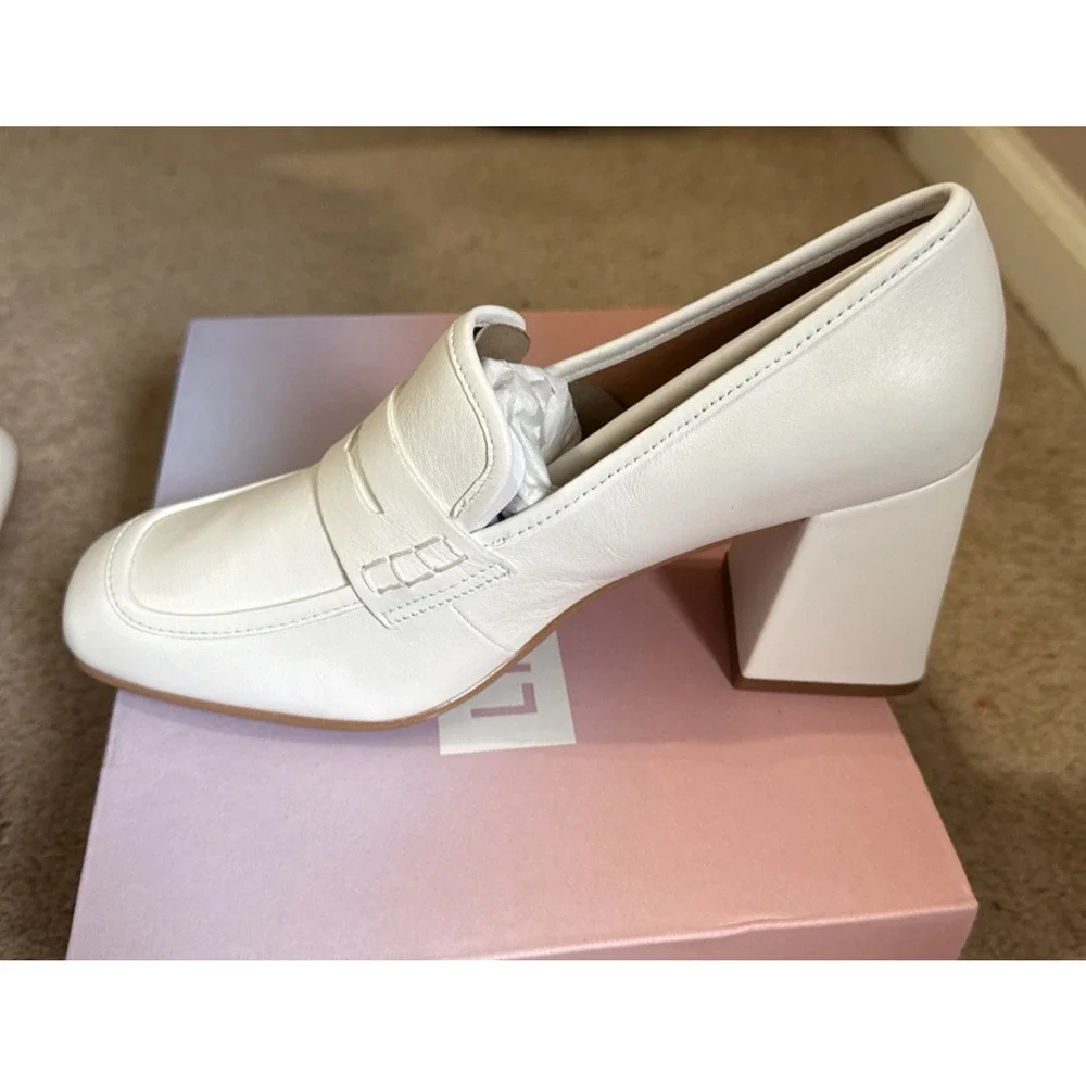 Lisa Vicky Moxie Heels Block White Sheep Nappy Size 8 New - Picture 5 of 9